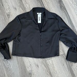 DKNY Women's Black Button Down Shirt